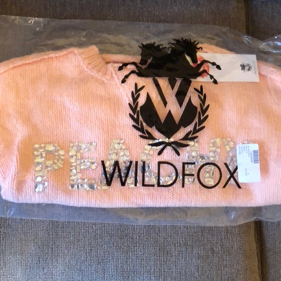 HP 🎉 NWT Wildfox Peachy Rhinestone Sweater - Picture 5 of 5